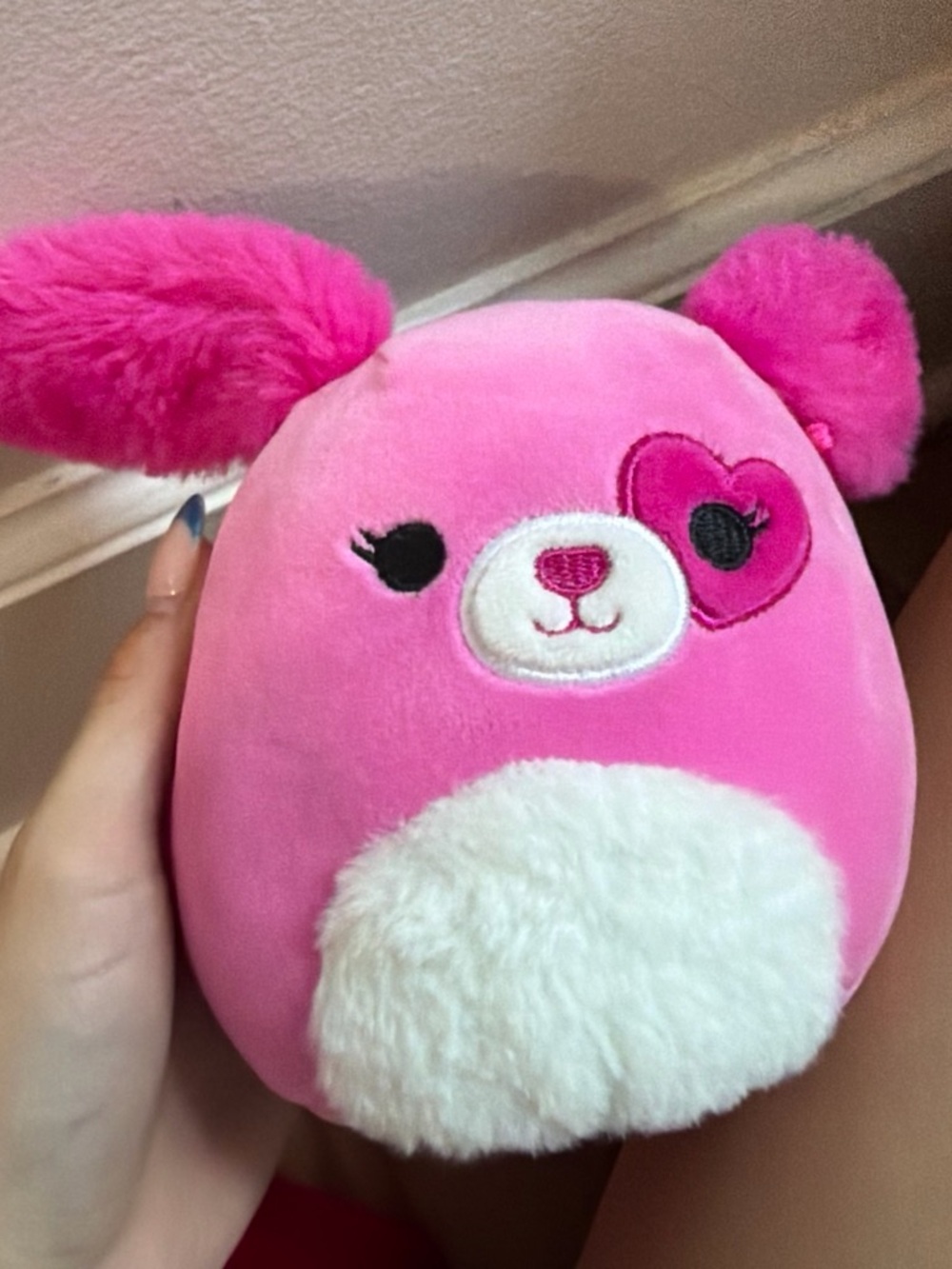 Waverly Pink Plush Heart-Eye Bunny Small Pet Toy